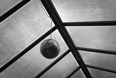 Directly below shot of glass window on table