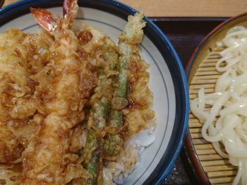 Close-up of served food in plate