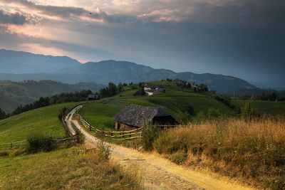 High angle view of road passing through landscape