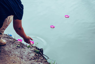 Low section of man in water