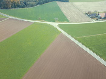 High angle view of agricultural field