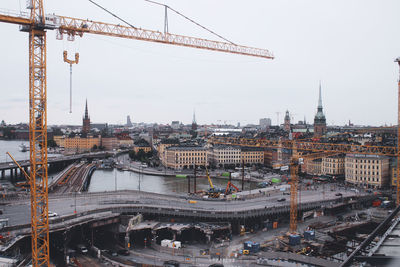 High angle view of city