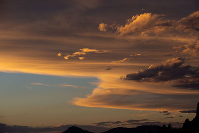 Low angle view of sky during sunset