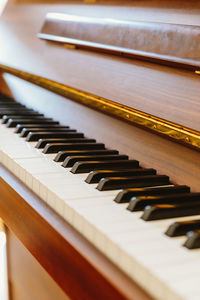 Close-up of piano keys