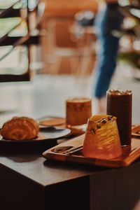 Close-up of food in plate on table