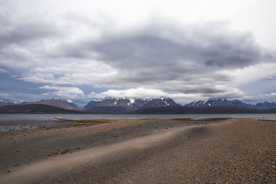 Scenic view of beach against sky