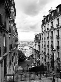 Panoramic view of buildings in city against sky