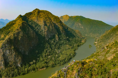 Scenic view of mountains against sky