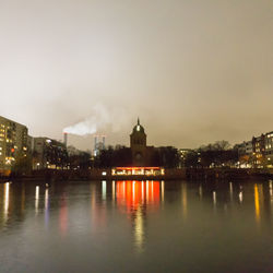 Illuminated city at night