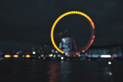 View of illuminated city at night