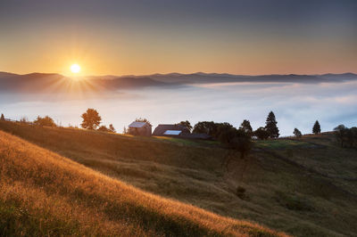 Scenic view of mountains against sky