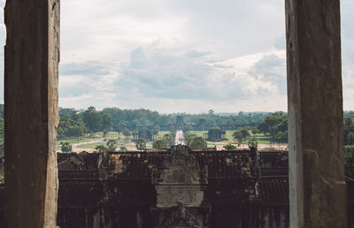 Panoramic view of old temple against sky