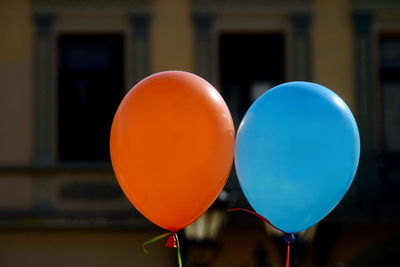 Orange and blue balloons