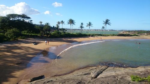 Scenic view of beach against sky