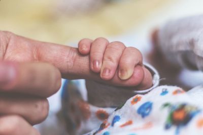 Close-up of baby hand