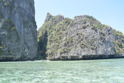 Scenic view of sea and rocks