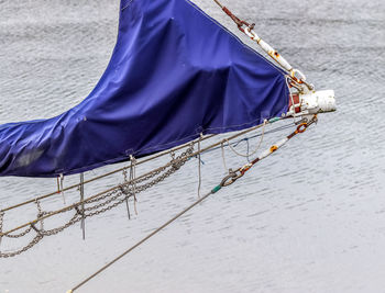 Low angle view of boat at sea