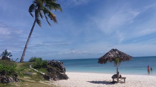 Scenic view of beach against sky