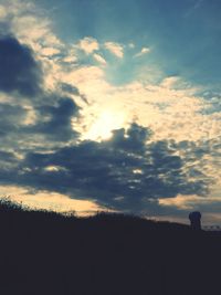 Low angle view of silhouette trees against sky at sunset