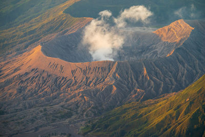 Panoramic view of volcanic mountain