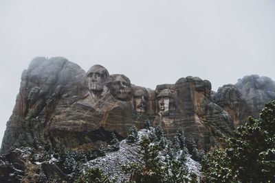 Low angle view of statue against clear sky