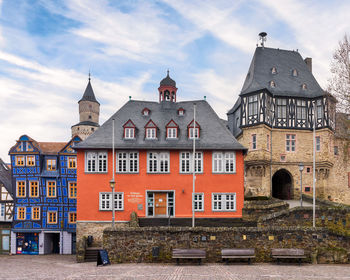 Picturesque german medieval colorful architecture in idstein, hesse, germany