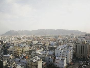 High angle view of townscape against sky