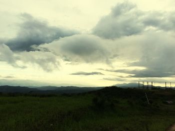 Scenic view of field against sky
