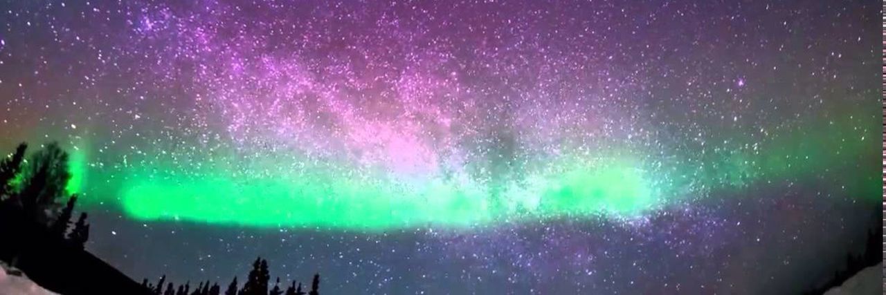 multi colored, purple, beauty in nature, night, nature, green color, no people, outdoors, galaxy, star - space, space, aurora polaris