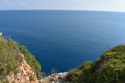 High angle view of sea against sky