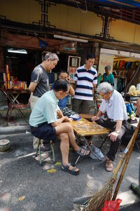 People working at market