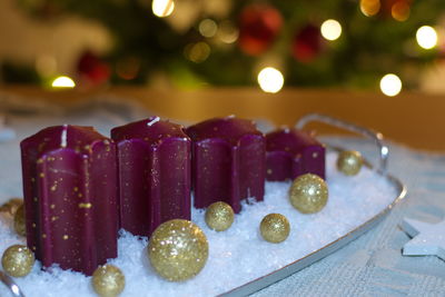 Close-up of cake on table