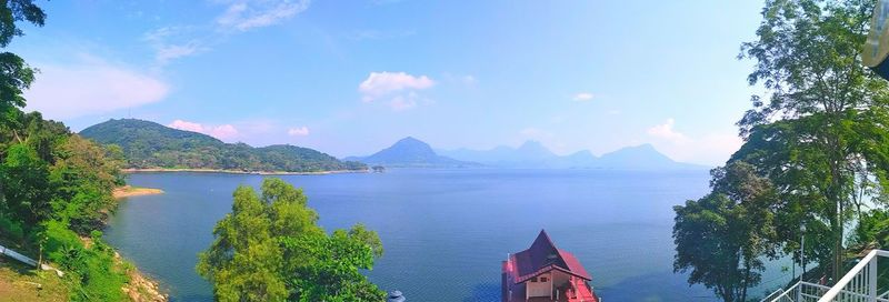 High angle view of sea against sky