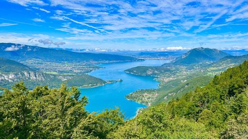 High angle view of townscape against sky