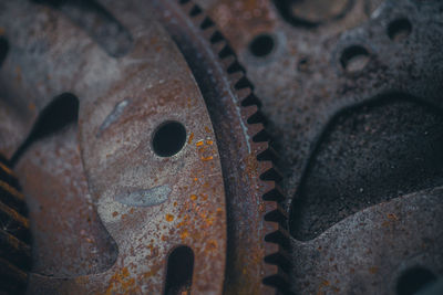 Close-up of rusty machine part