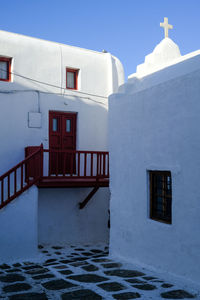 Low angle view of building against clear sky