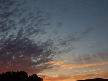 Low angle view of sky at sunset