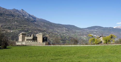 Panoramic view of fénis castle aosta valley italy