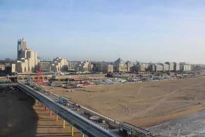 High angle view of cityscape against sky