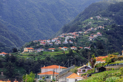 High angle view of townscape and buildings