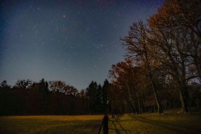 Scenic view of field against sky at night