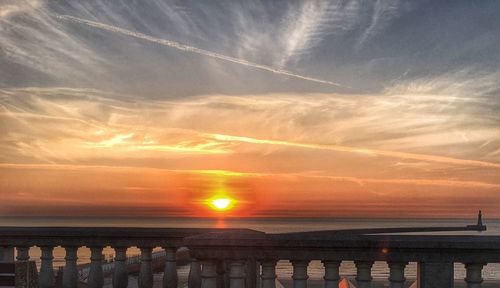 Scenic view of sea during sunset