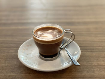 Coffee cup on table