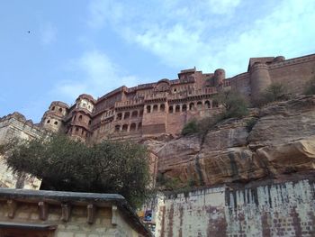 Low angle view of historical building against sky