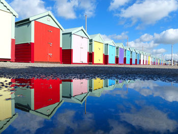 Reflection of buildings in water