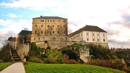 Low angle view of castle against sky