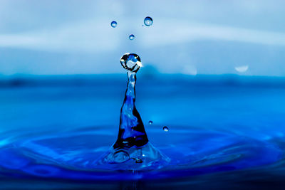 Close-up of water drops on glass