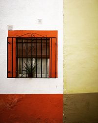 Closed door of building