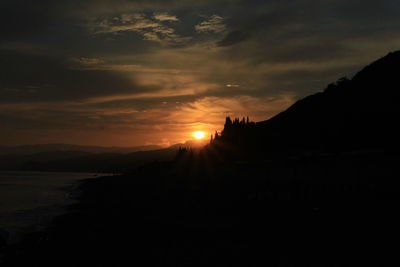 Scenic view of sunset over sea