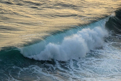 Waves splashing in sea